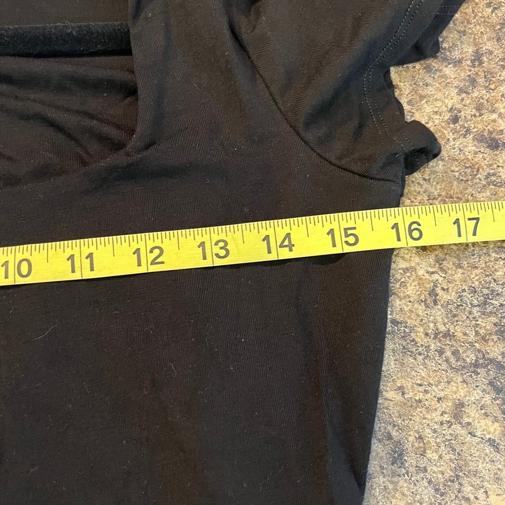 See You Monday Anthro Black Maxi Dress Large Bodycon Minimalist Stretch Neutral - Picture 6 of 6